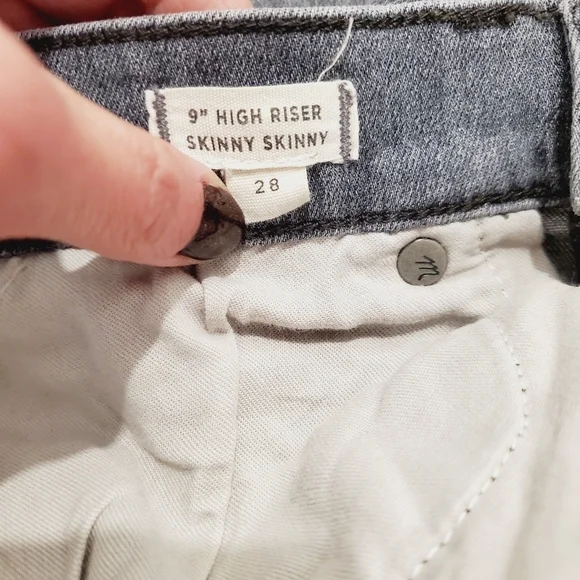 Madewell 9" High Rise Skinny Jeans Gray - Picture 4 of 5